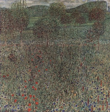 Champ de fleurs Gustav Klimt Peinture à l'huile
